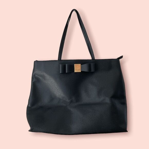MERONA Black Bow Tote Bag - Picture 1 of 7